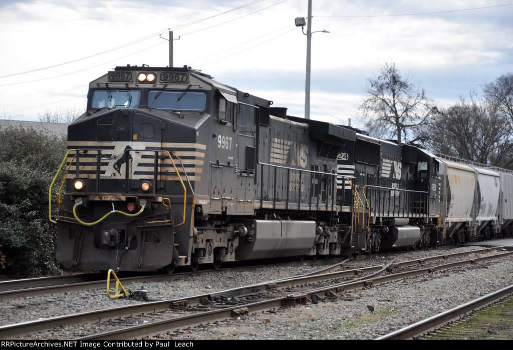 Grain train eases into the yard